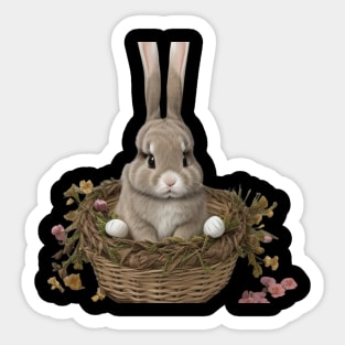 Easter Bunny in a basket Sticker